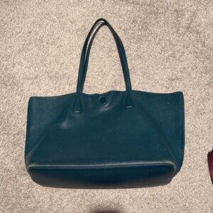 Tory Burch Green Leather Tote Bag